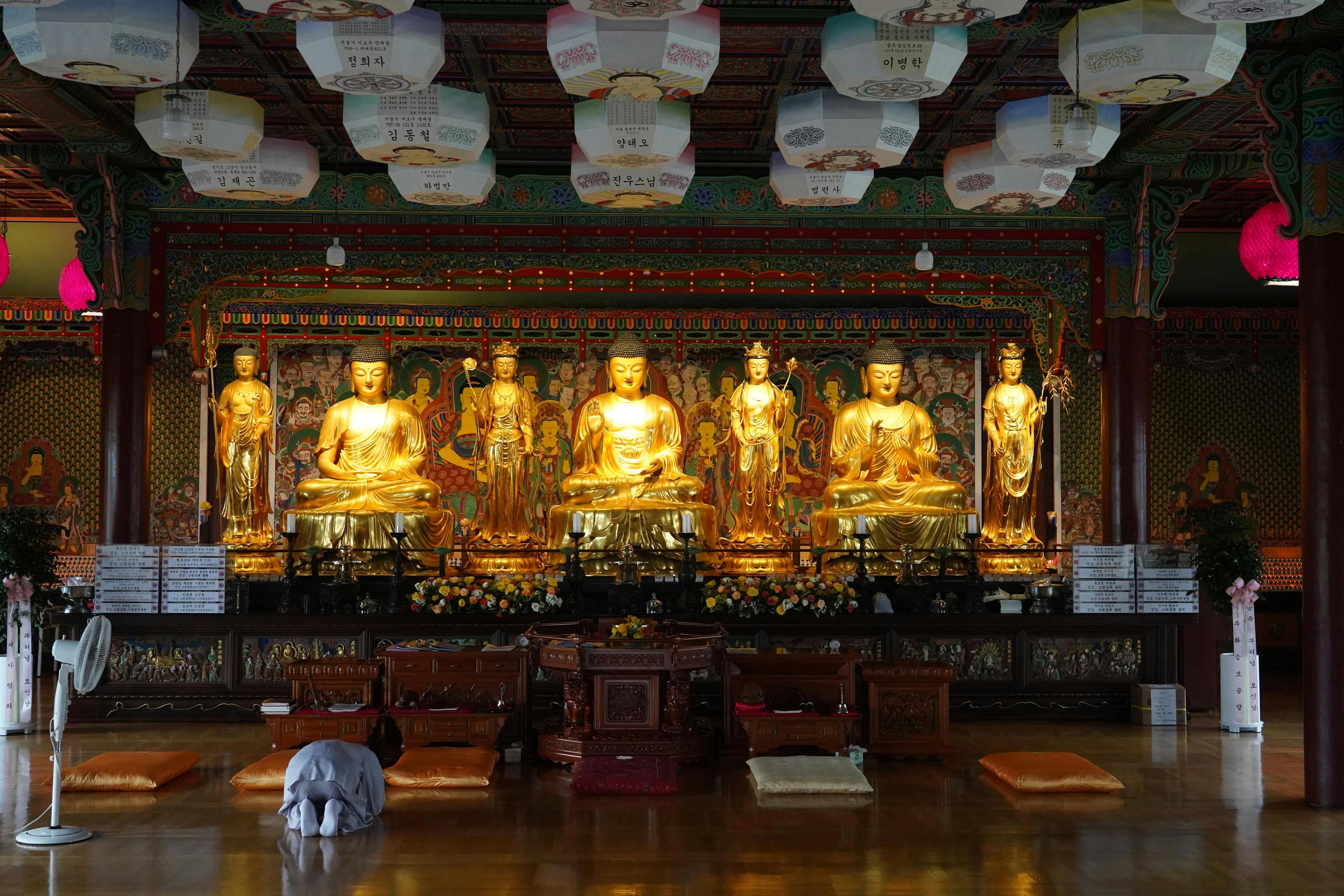 Korean buddhist temple interior