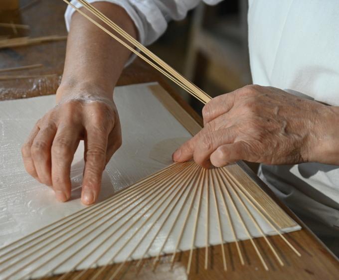 korea traditional fan making